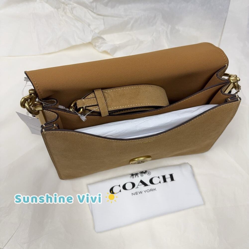 NWT Coach Chain Tabby Shoulder/Hand Suede Chain Tabby Sand CAN13 - Picture 13 of 13